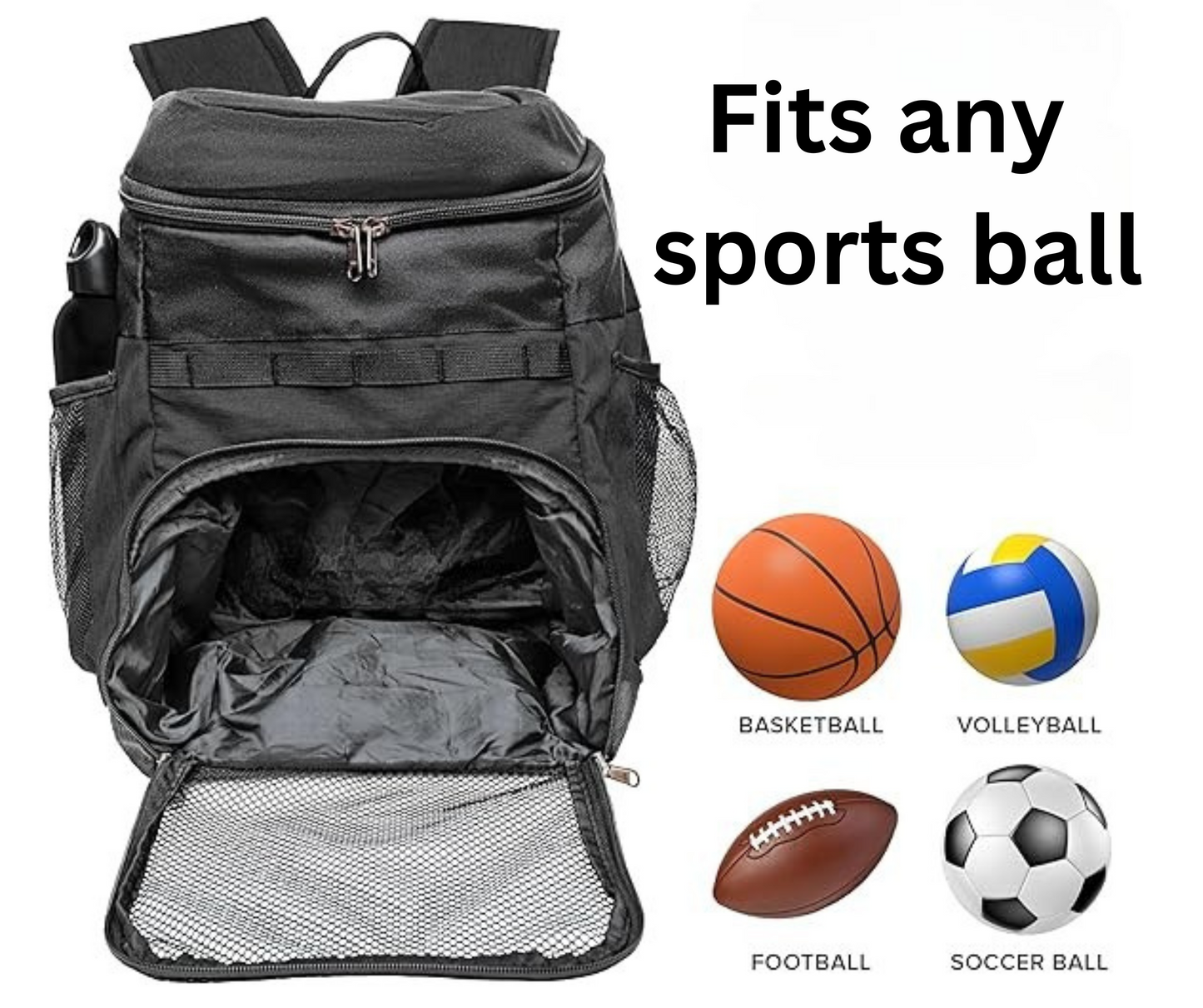 Backpack with shoe / ball compartment